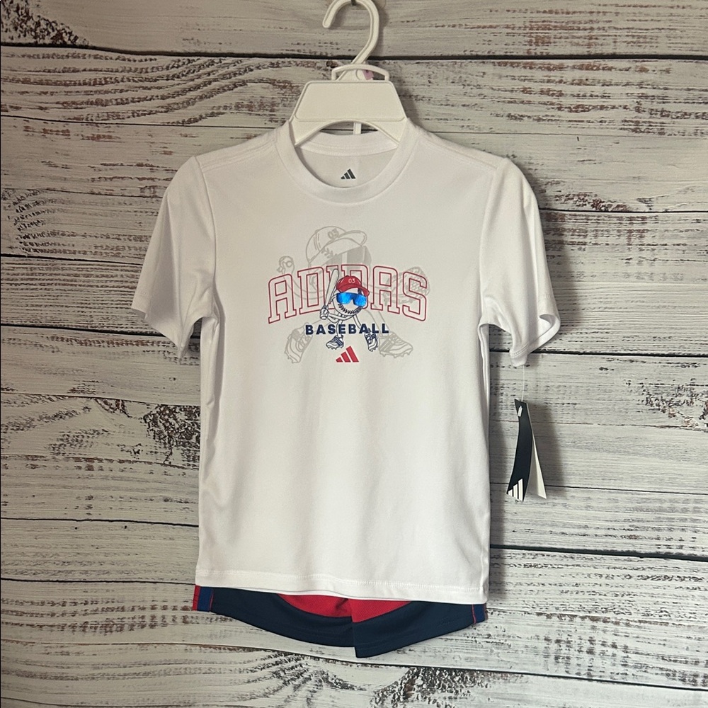 NWT Adidas White and Red Baseball matching set size 6